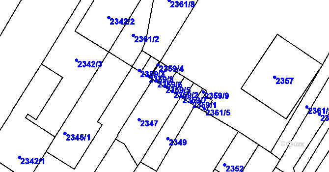 Parcela st. 2359/5 v KÚ Žabovřesky, Katastrální mapa