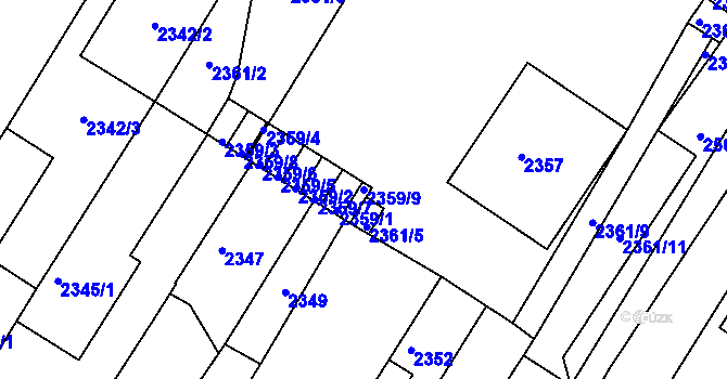 Parcela st. 2359/9 v KÚ Žabovřesky, Katastrální mapa