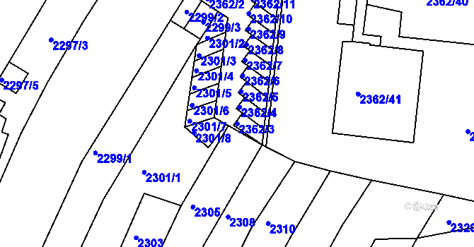 Parcela st. 2362/3 v KÚ Žabovřesky, Katastrální mapa