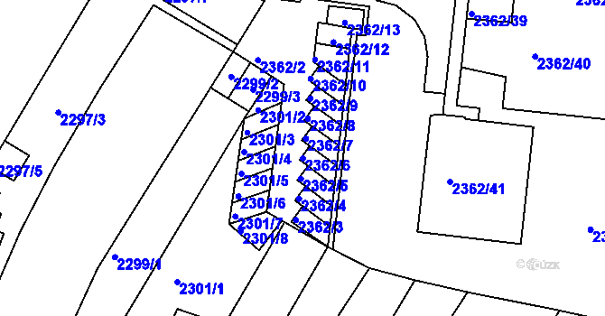 Parcela st. 2362/6 v KÚ Žabovřesky, Katastrální mapa
