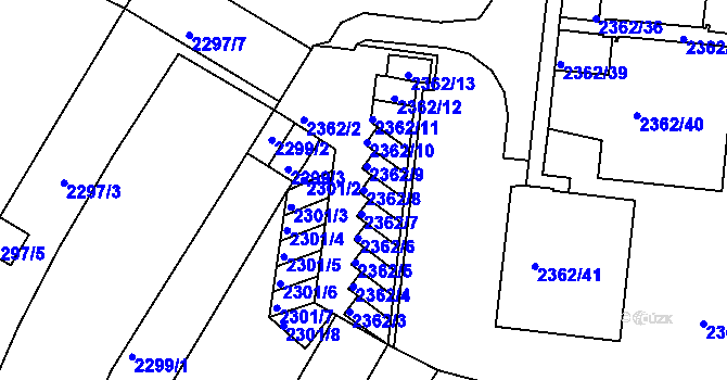 Parcela st. 2362/8 v KÚ Žabovřesky, Katastrální mapa