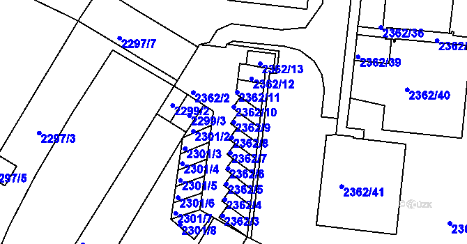 Parcela st. 2362/9 v KÚ Žabovřesky, Katastrální mapa