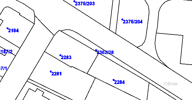 Parcela st. 2362/28 v KÚ Žabovřesky, Katastrální mapa