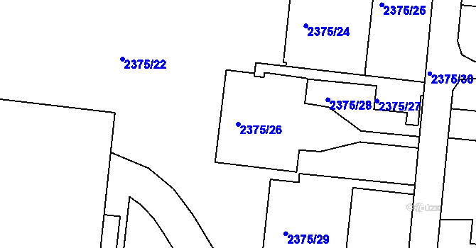 Parcela st. 2375/26 v KÚ Žabovřesky, Katastrální mapa