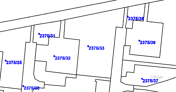 Parcela st. 2375/33 v KÚ Žabovřesky, Katastrální mapa