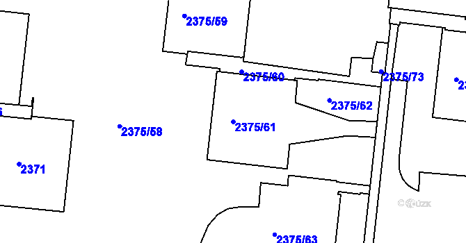 Parcela st. 2375/61 v KÚ Žabovřesky, Katastrální mapa