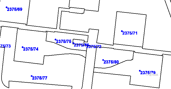 Parcela st. 2375/72 v KÚ Žabovřesky, Katastrální mapa