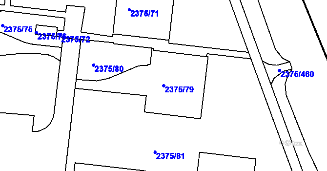 Parcela st. 2375/79 v KÚ Žabovřesky, Katastrální mapa
