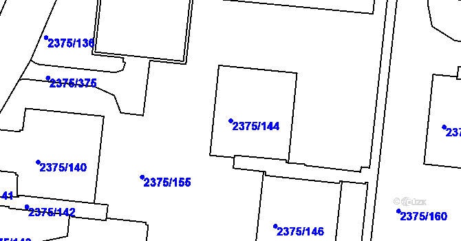 Parcela st. 2375/144 v KÚ Žabovřesky, Katastrální mapa