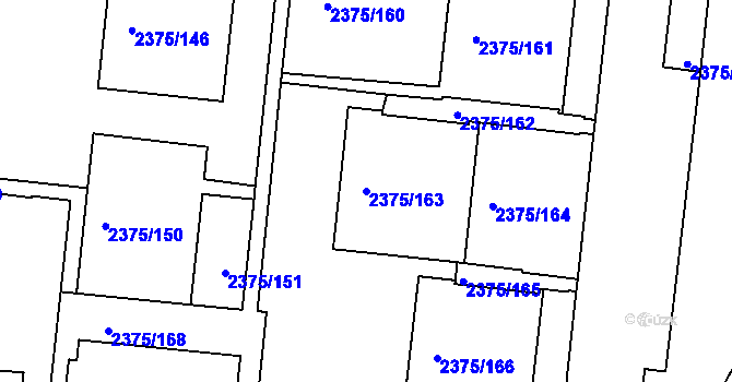 Parcela st. 2375/163 v KÚ Žabovřesky, Katastrální mapa