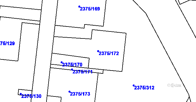 Parcela st. 2375/172 v KÚ Žabovřesky, Katastrální mapa