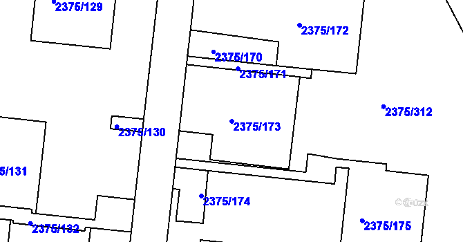 Parcela st. 2375/173 v KÚ Žabovřesky, Katastrální mapa