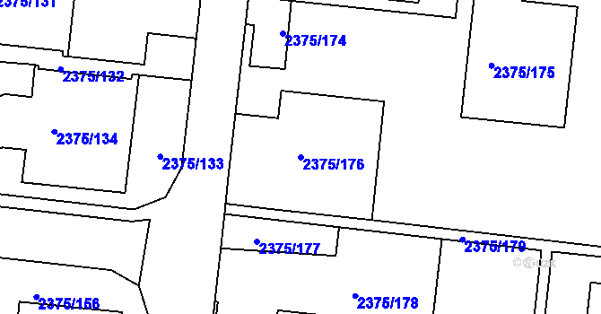 Parcela st. 2375/176 v KÚ Žabovřesky, Katastrální mapa