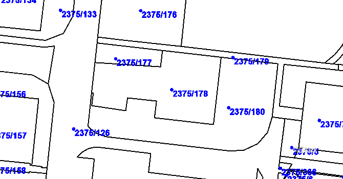 Parcela st. 2375/178 v KÚ Žabovřesky, Katastrální mapa
