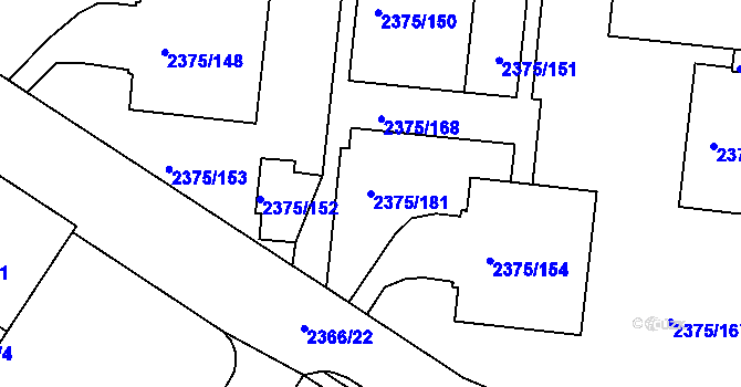 Parcela st. 2375/181 v KÚ Žabovřesky, Katastrální mapa