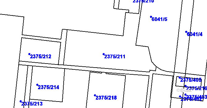 Parcela st. 2375/211 v KÚ Žabovřesky, Katastrální mapa