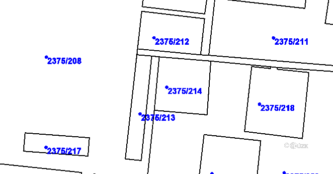 Parcela st. 2375/214 v KÚ Žabovřesky, Katastrální mapa