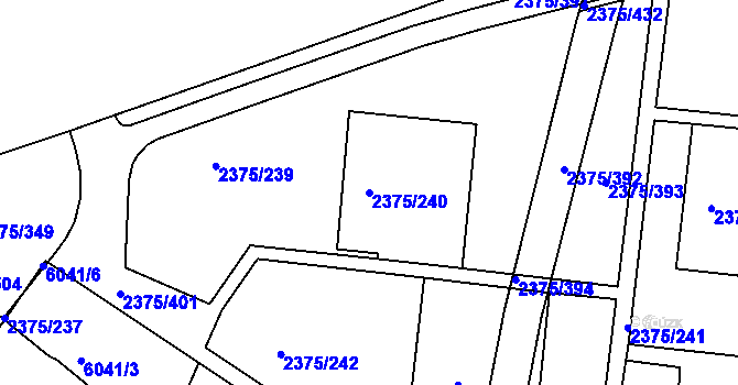 Parcela st. 2375/240 v KÚ Žabovřesky, Katastrální mapa