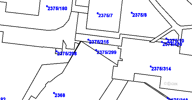 Parcela st. 2375/299 v KÚ Žabovřesky, Katastrální mapa