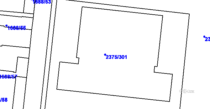 Parcela st. 2375/301 v KÚ Žabovřesky, Katastrální mapa