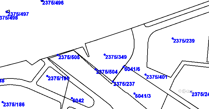 Parcela st. 2375/349 v KÚ Žabovřesky, Katastrální mapa