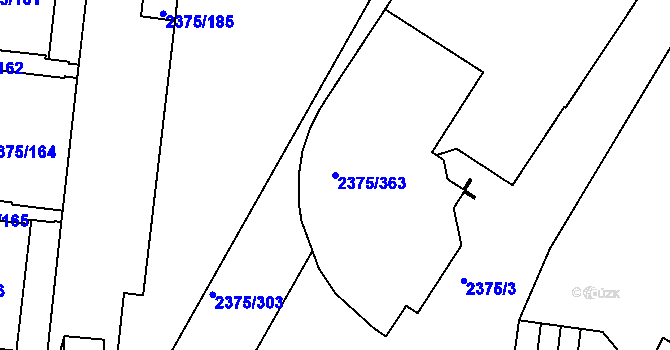 Parcela st. 2375/363 v KÚ Žabovřesky, Katastrální mapa