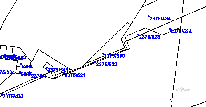 Parcela st. 2375/388 v KÚ Žabovřesky, Katastrální mapa