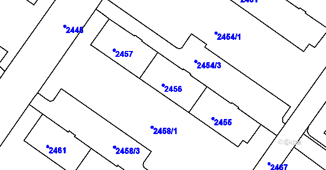 Parcela st. 2456 v KÚ Žabovřesky, Katastrální mapa