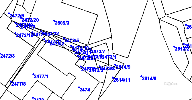 Parcela st. 2473/1 v KÚ Žabovřesky, Katastrální mapa