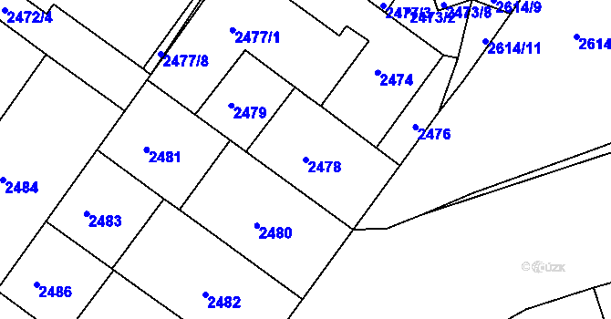 Parcela st. 2478 v KÚ Žabovřesky, Katastrální mapa