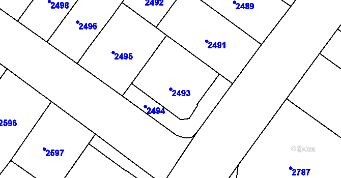 Parcela st. 2493 v KÚ Žabovřesky, Katastrální mapa