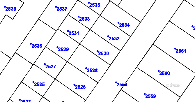 Parcela st. 2530 v KÚ Žabovřesky, Katastrální mapa