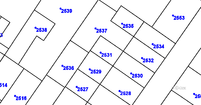 Parcela st. 2531 v KÚ Žabovřesky, Katastrální mapa