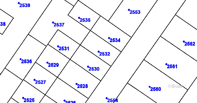Parcela st. 2532 v KÚ Žabovřesky, Katastrální mapa