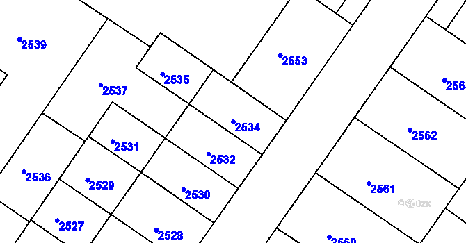 Parcela st. 2534 v KÚ Žabovřesky, Katastrální mapa