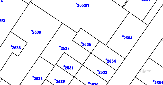 Parcela st. 2535 v KÚ Žabovřesky, Katastrální mapa