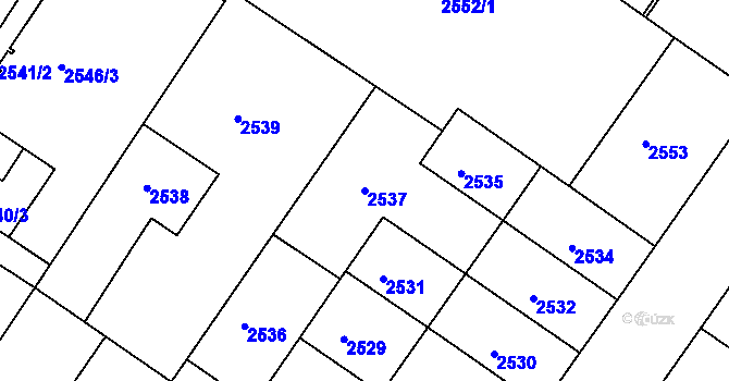 Parcela st. 2537 v KÚ Žabovřesky, Katastrální mapa