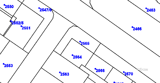 Parcela st. 2565 v KÚ Žabovřesky, Katastrální mapa