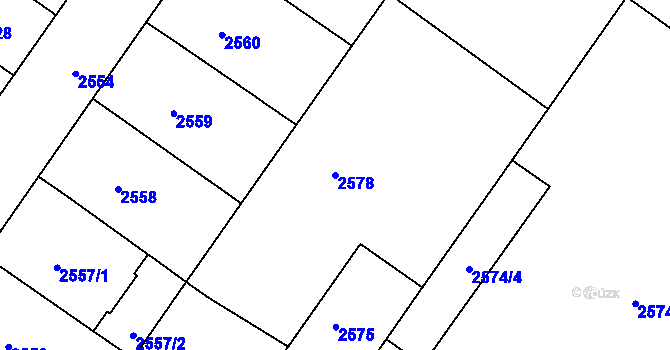 Parcela st. 2578 v KÚ Žabovřesky, Katastrální mapa