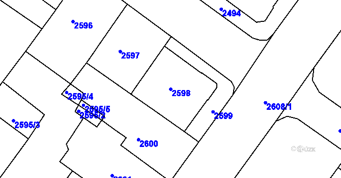 Parcela st. 2598 v KÚ Žabovřesky, Katastrální mapa