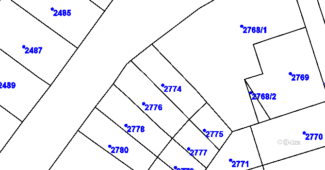 Parcela st. 2774 v KÚ Žabovřesky, Katastrální mapa