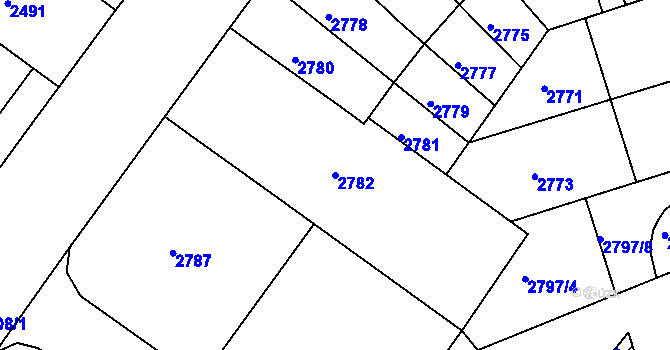 Parcela st. 2782 v KÚ Žabovřesky, Katastrální mapa