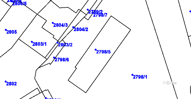 Parcela st. 2798/5 v KÚ Žabovřesky, Katastrální mapa