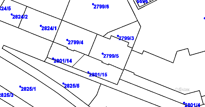 Parcela st. 2799/5 v KÚ Žabovřesky, Katastrální mapa