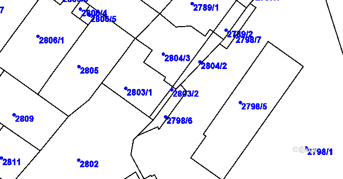 Parcela st. 2803/2 v KÚ Žabovřesky, Katastrální mapa