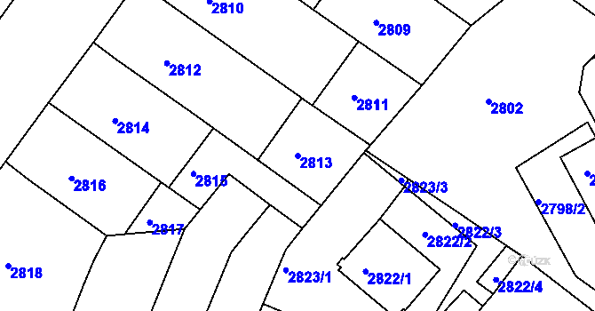 Parcela st. 2813 v KÚ Žabovřesky, Katastrální mapa