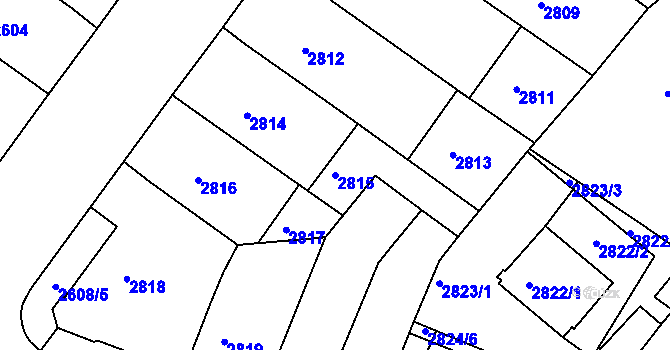 Parcela st. 2815 v KÚ Žabovřesky, Katastrální mapa