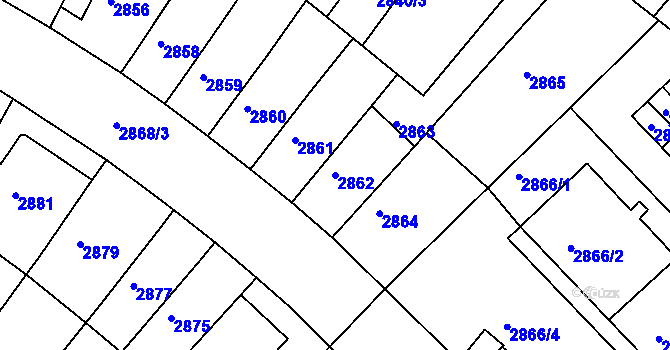 Parcela st. 2862 v KÚ Žabovřesky, Katastrální mapa