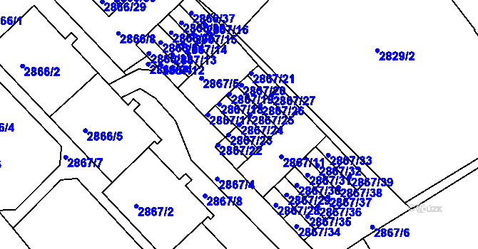 Parcela st. 2867/24 v KÚ Žabovřesky, Katastrální mapa