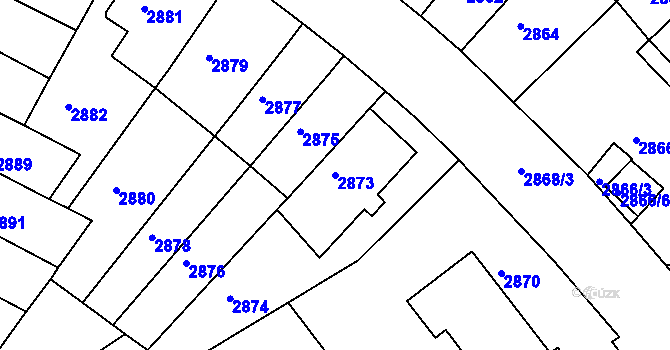Parcela st. 2873 v KÚ Žabovřesky, Katastrální mapa
